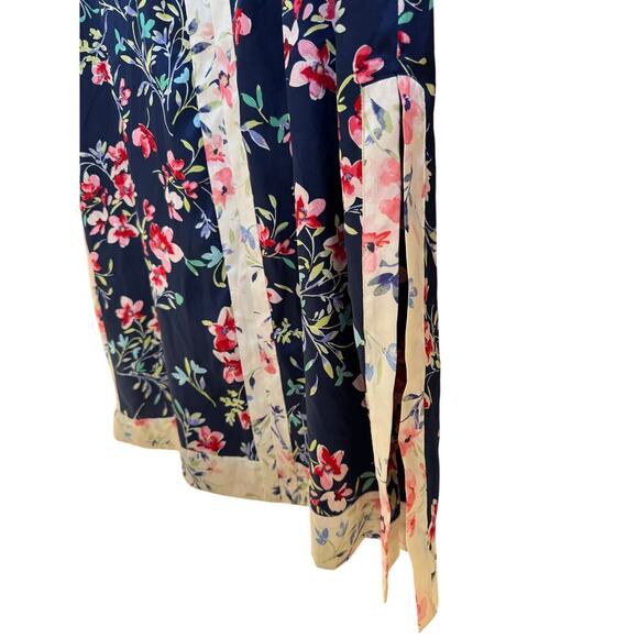 Oscar de la Renta Pink Label Floral Maxi Dress S/M Satin Trim Lounge Gown Luxury - Picture 7 of 11